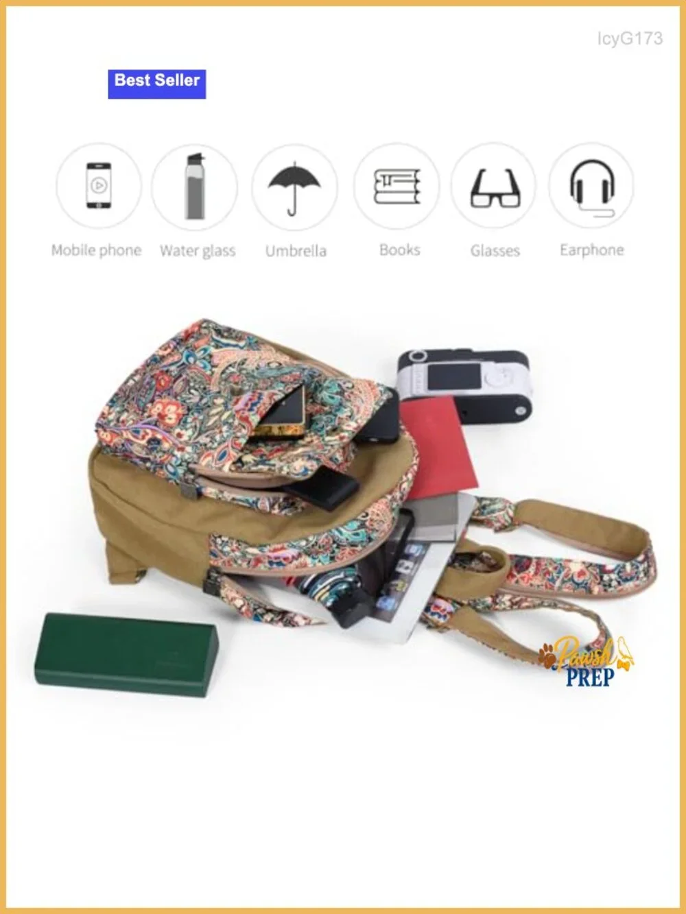 Floral Small Backpack Purse for Women, Boho Lightweight Crossbody Beach Bag